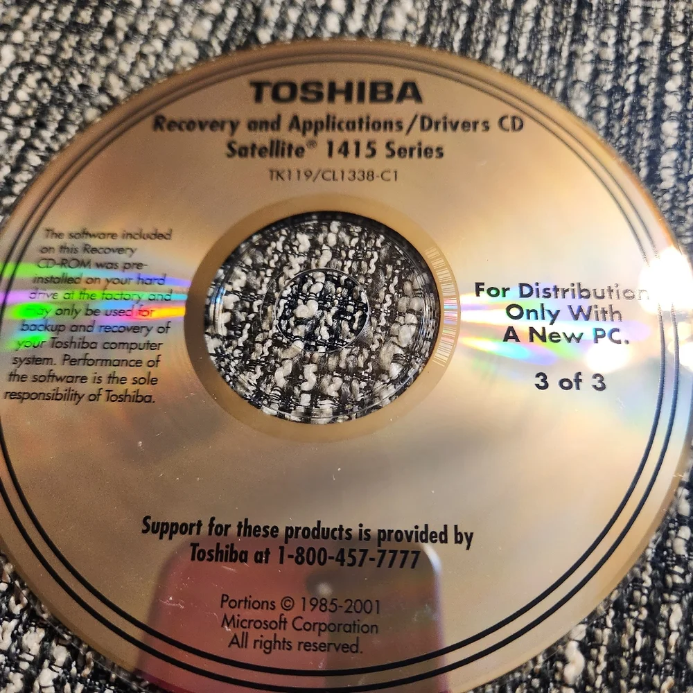 🔥 Toshiba Satellite 1415 Series Recovery CDs